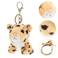 thumbnail image 4 of ColoMX LLavero de leopardo de felpa, llavero de peluche, colgante de leopardo de felpa encantador, decoración colgante para bolsa, 4 of 8
