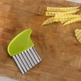 thumbnail image 2 of Crinkle Cutter, Casewin Wavy Knife for Vegetable, Great Crinkle Cutter for Veggies, Stainless Steel Blade, Green, 2 of 5