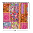 thumbnail image 5 of Waterproof Boho Patchwork Vintage Shower Curtain 72x72 Inch Bohemian Style Stitching Colorful Floral Retro Shower Curtains for Bathroom Hotel Home Decor with 12 Hooks, 5 of 5