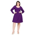 thumbnail image 5 of Plus Size Long Sleeve Knee Length Skater Dress, 5 of 7