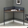 thumbnail image 3 of 42" Industrial Metal and Wood Corner Writing Desk - Dark Walnut, 3 of 5