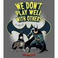 thumbnail image 2 of Junior's DC League of Super-Pets We Don’t Play Well With Others  Graphic Tee Charcoal Large, 2 of 3
