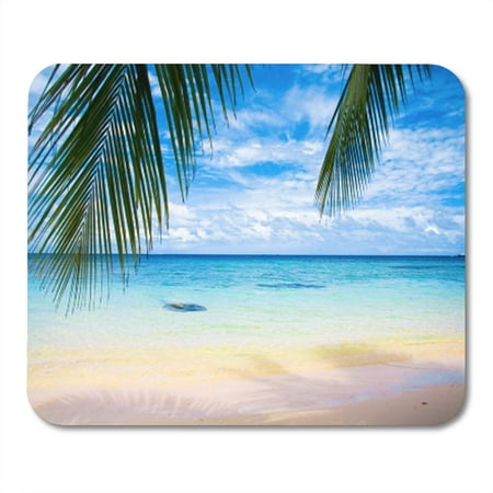 KDAGR Blue Scene Beach Under Palms Yellow Island Ocean Sand Mousepad Mouse Pad Mouse Mat 9x10