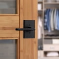 thumbnail image 3 of Kwikset Poignée de Porte Factice Halifax, Levier Simple Face pour Placards, Portes Doubles Françaises et Garde-Manger, Intérieur Réversible Noir Mat Non Tournant, 3 of 11