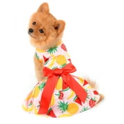 SELMAI Summer Dog Ribbon Dress for Small Dogs Girl Cute Hawaiian Sundress Puppy Clothes Skirt Pet Chihuahua Doggies Apparel Costume Outfits
