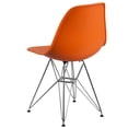 thumbnail image 2 of 2 pièces Chaise de la série Elon en plastique orange avec base chromée, 2 of 8