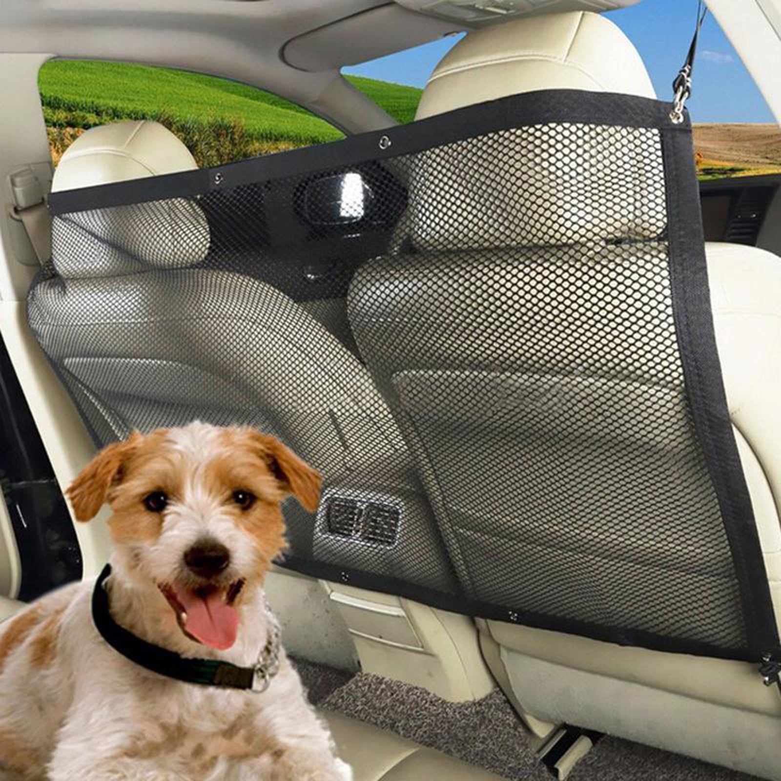 Adjustable Auto Barrier Rear Seat Mesh for Pets