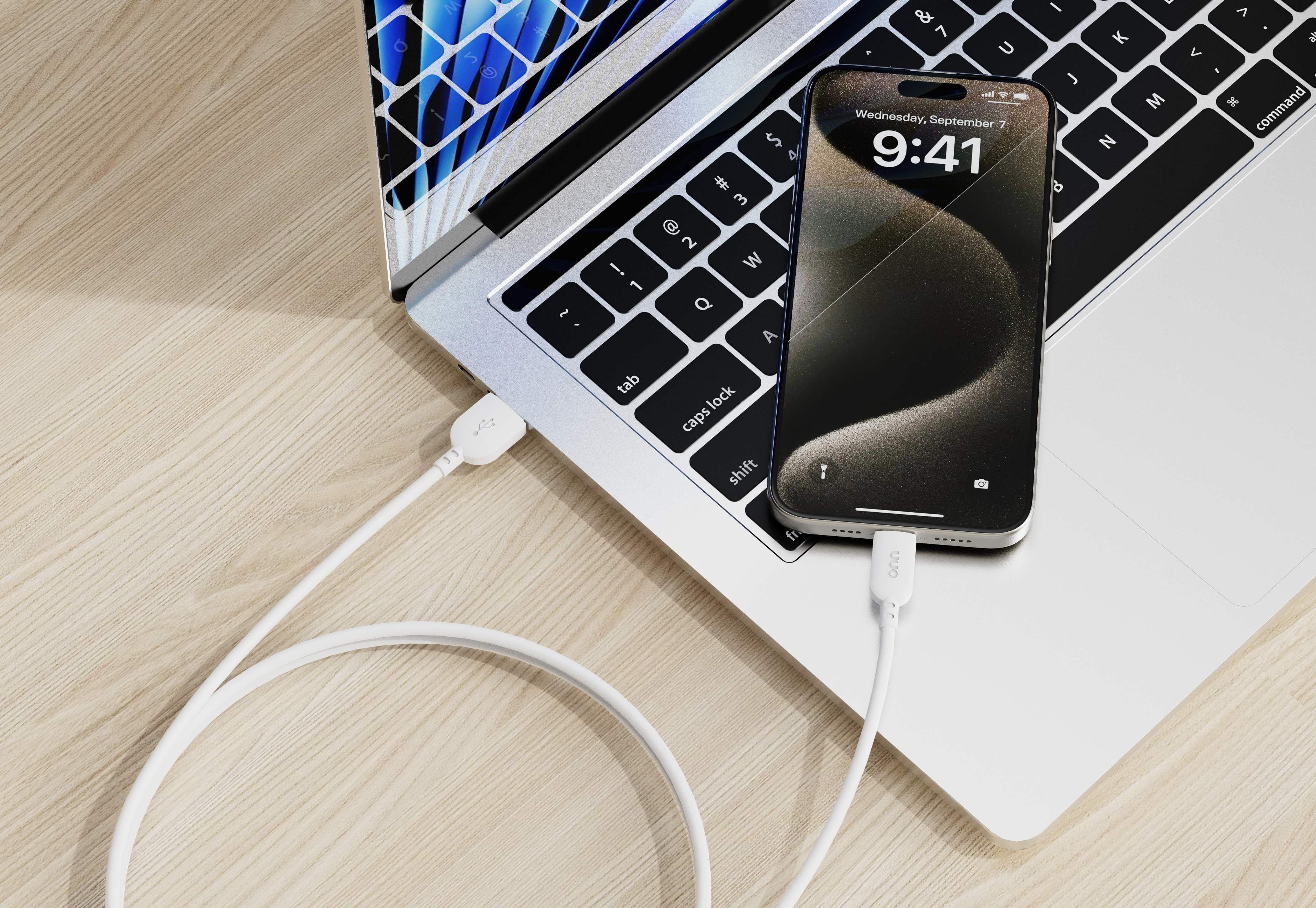 onn USB-C to USB-A Charging Cable, 6 ft, USB-IF Certified, for iPhone 15/16/17 and Galaxy Devices, White