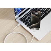 onn USB-C to USB-A Charging Cable, 6 ft, USB-IF Certified, for iPhone 15/16/17 and Galaxy Devices, White