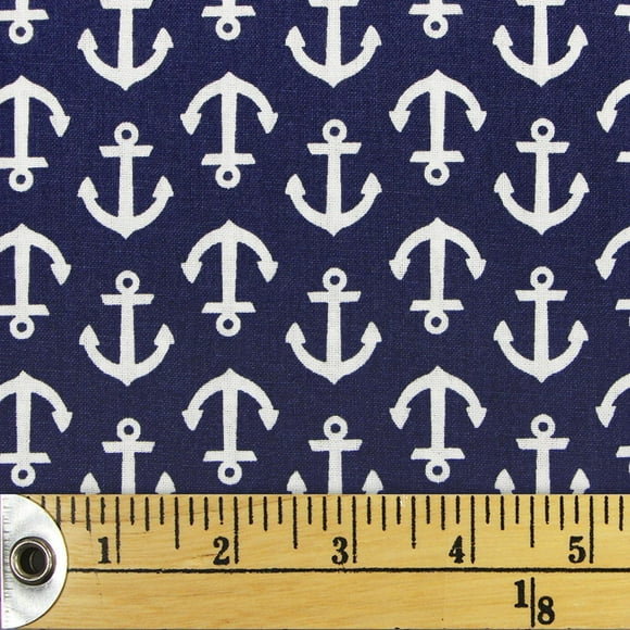 Tissu pré-coupé Fat Quarter de Fabric Creations à motif de nouveauté marine - 18" x 21" / 45cm x 53cm