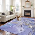 thumbnail image 3 of Purple Whales Coastal Area Rug 8x10 Washable Rug Non Slip Beach Sea Ocean Nautical Large Area Rug Soft Stainresistant Indoor Floor Carpet for Living Room Bedroom Home Office Dining Room Nursery, 3 of 8
