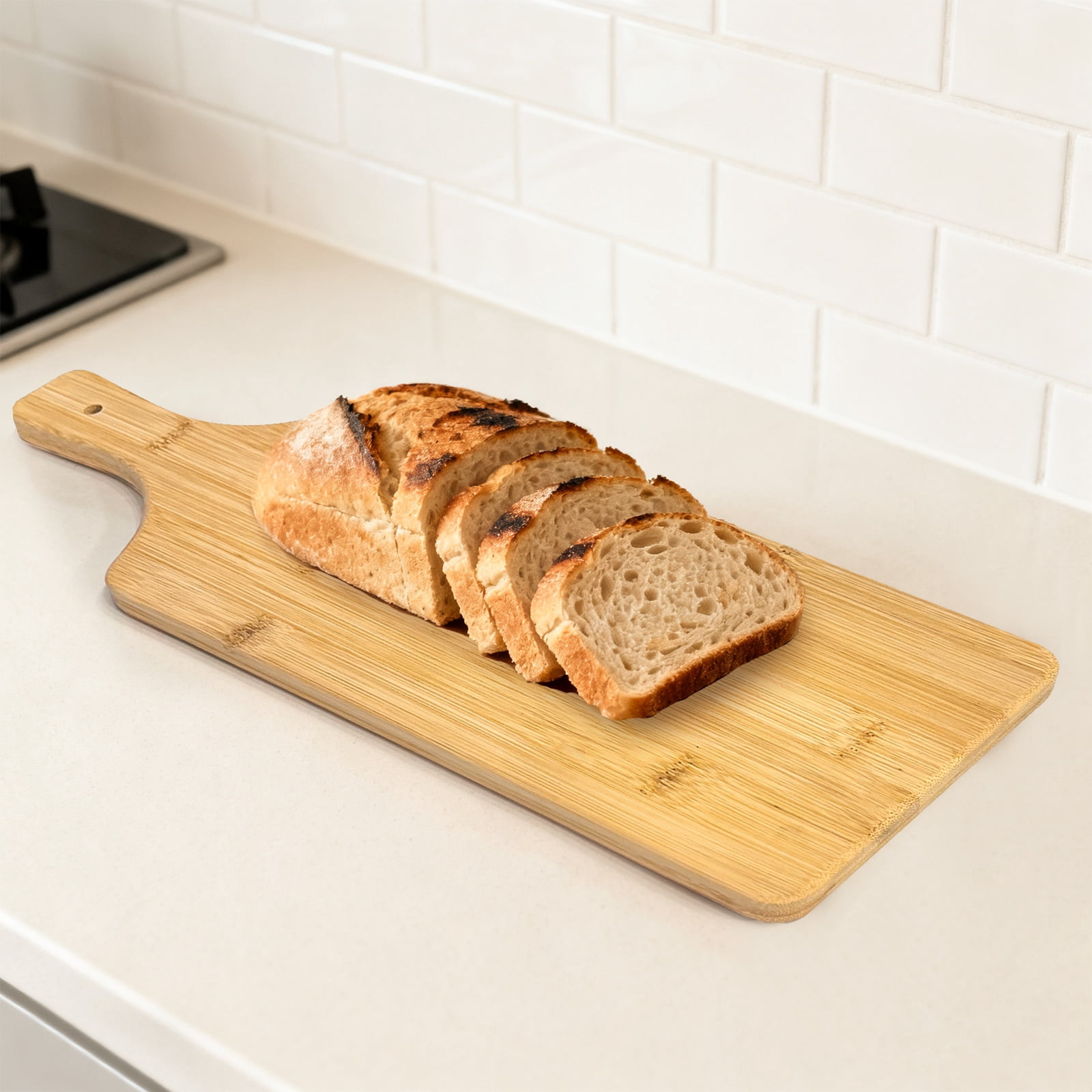 5 PCS Wood Cutting Board Bulk Chopping Board Laser Engraving Serving Board with Handle Charcuterie Boards for Customized Housewarming Gift 17" x 5.8" Bamboo