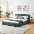 thumbnail image 3 of Hassch Queen Size Storage Platform Bed with 4 Drawers, Chenille Fabric Upholstered Grounded Bed Frame with Wood Slats Support, No Box Spring Needed, Dark Green, 3 of 9