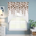 thumbnail image 6 of Swag Valance Curtains for Windows, Brown Eucalyptus Leaves Light Filtering Kitchen Curtains with Rod Pocket, Watercolor Floral Leaf Plants Window Treatment Valances for Living Room, 28x36 - 2 PCS, 6 of 9