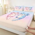thumbnail image 3 of jejeloiu Ocean Animal Axolotl Full Size Sheets,Cute Animal Salamander Bed Sheets For Girl 4pcs, 3 of 7