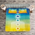 thumbnail image 3 of Ambesonne Yoga Quilted Bedspread Set 3 Pcs, Body Silhouette in Lotus, Queen Size, Multicolor, 3 of 3