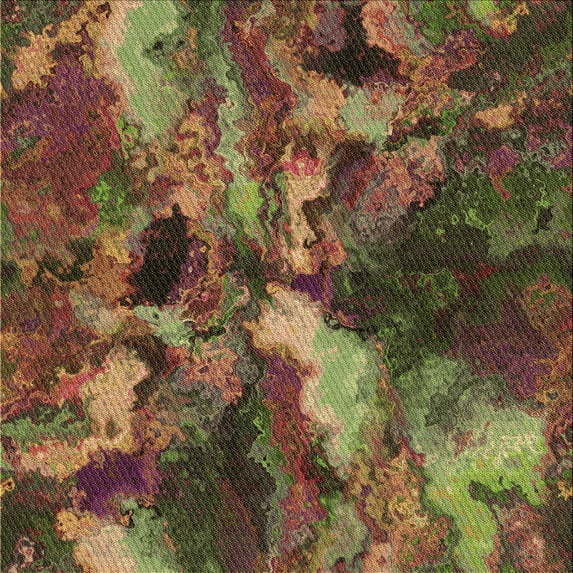 Ahgly Company Machine Washable Indoor Square Transitional Red Brown Area Rugs, 6' Square