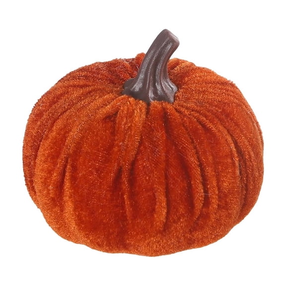 Velvet Pumpkin Mini Decor, Artificial Small Foam Pumpkins Fall Thanksgiving Home Table Indoor Decorations, Velvet Simulation Pumpkin Prop, Orange