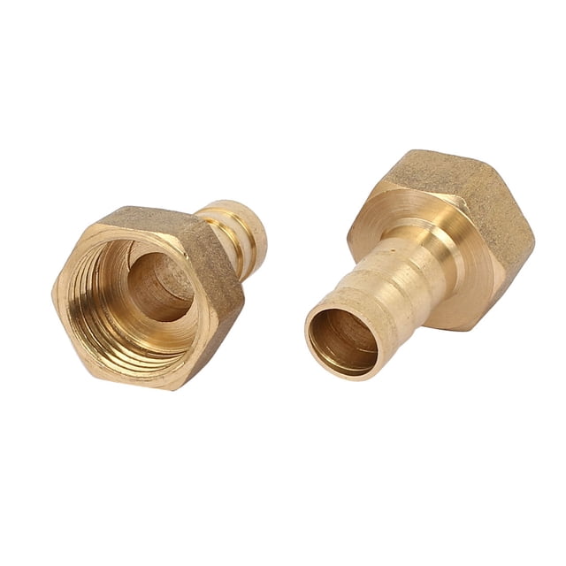 Conector de acoplamiento de tubo de latón con rosca hembra de 1/2PT y barbilla de manguera de 12 mm, 2 piezas