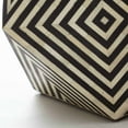 thumbnail image 3 of Bone Inlay End Table – Faceted Black & White Diamond Optical Design, 3 of 10