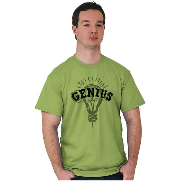 Vintage Genius Idea Light Bulb Plus Size Crewneck Graphic Tee Shirt Brisco Brands 2X