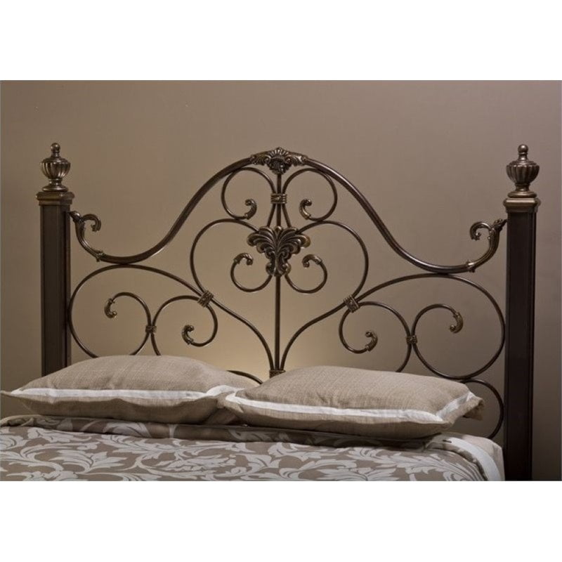 Bowery Hill King Metal Headboard With, How To Attach Antique Headboard Metal Frame
