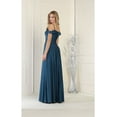 thumbnail image 2 of May Queen MQ1988 Juniors Womens Cold Shoulder V-Neck Ruched Long A-Line Dress, 2 of 10