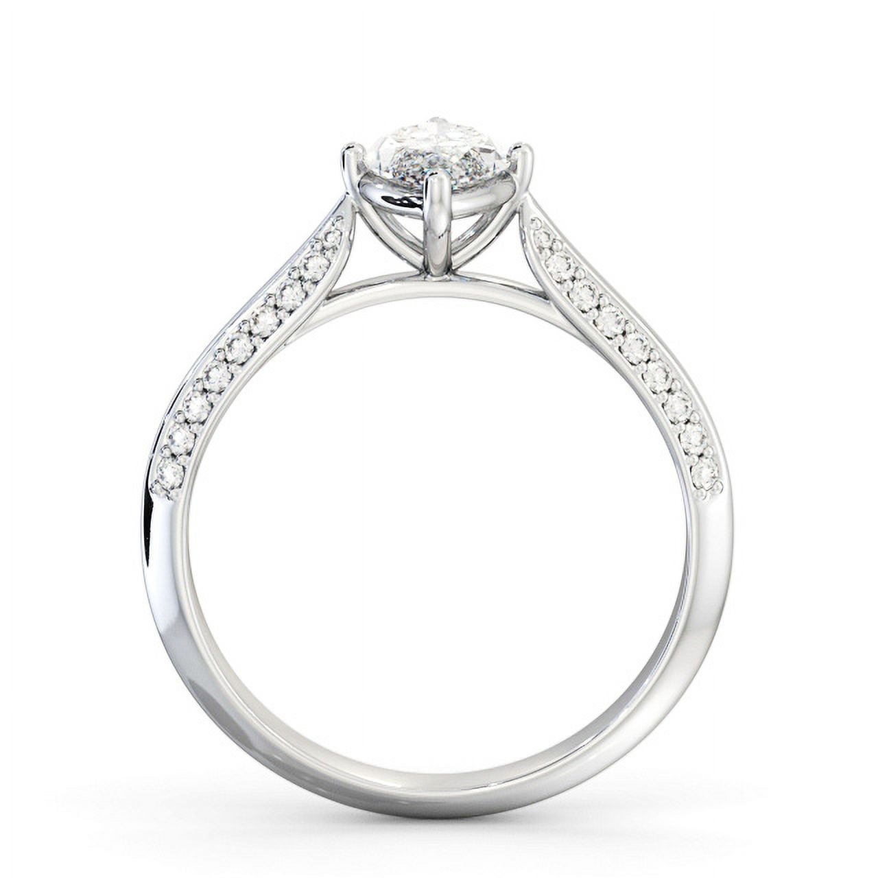 Spot Jewel 14K White Gold Plated 2.3 Ct Marquise Cut Lab Created Diamond Ring – Knife Edge Shank Anniversary Ring – Engagement Jewelry – Gift for Women