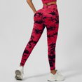 thumbnail image 5 of Women Tie Dye High Waisted Butt Lifting Leggings Tummy Control Squat Proof Yoga Pants Soft Stretch Quick Dry Workout Running Athletic Gym Pants, 5 of 6