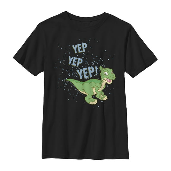 Boy's The Land Before Time Ducky Yep Yep Yep Graphic Tee Black X Small