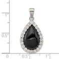thumbnail image 2 of FB Jewels Sterling Silver CZ and Onyx Pendant, 2 of 2