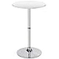 thumbnail image 3 of Leopard MDF Round Top Not Adjustable (41 INCHES Height) Bar Table, Pub Table with Silver Leg and Base (White), 3 of 4