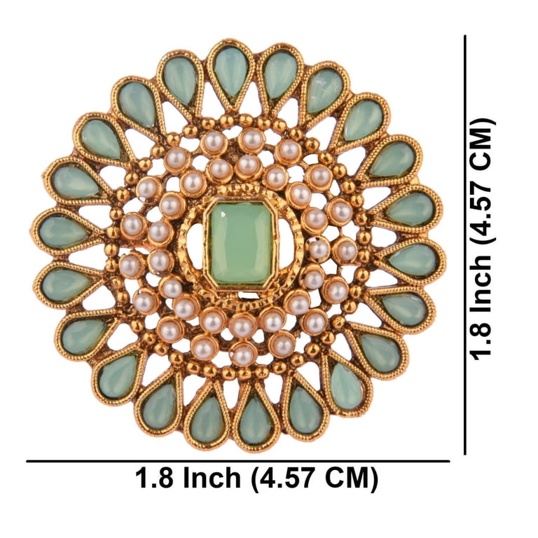 Efulgenz Indian Jewelry Antique Round Faux Pearl Beads Crystal