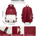 thumbnail image 3 of Middle School Backpack ,Cute College Backpack For Women Men,Waterproof Travel Rucksack Casual Daypack,High School Bookbags,Kawaii Students Backpacks(Red), 3 of 6