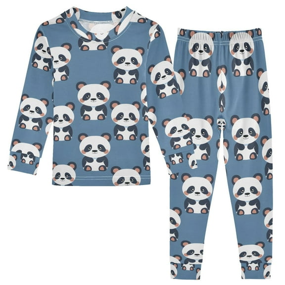 joogoo Cute Panda 2 Piece Long Sleeve Tee and Pants Cotton Pajama Set 5Y