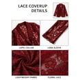 thumbnail image 5 of Fancyglim Lace Cardigan for Women Open Front Long Sleeve Sheer Lace Floral Crochet Summer Shrug Bolero Cover Up Burgundy XL, 5 of 7