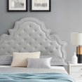 thumbnail image 5 of Tufted Platform Bed Frame, Queen Size, Velvet, Light Grey Gray, Modern Contemporary Urban Design, Bedroom Master Guest Suite, 5 of 10