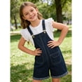 thumbnail image 3 of JLMSPLWG Teen Denim Jumpsuit Girl Vintage Jeans Overalls Teens Solid Color Work Outfits Kids Y2K Adjustable Bib Shorts Pant with Pockets Girl Clothes, 3 of 9