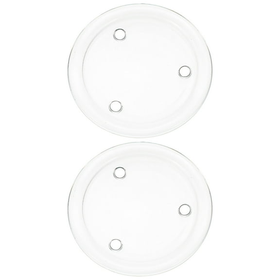 Candle Holders Decor 2 Pcs Plates Stick Decors Anti-Spill Tray Simple Glass
