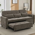 thumbnail image 4 of Modern Minimalist Chenille Three-seater Sofa 82" with Reversible Recliner and Sofa Bed, 4 of 26