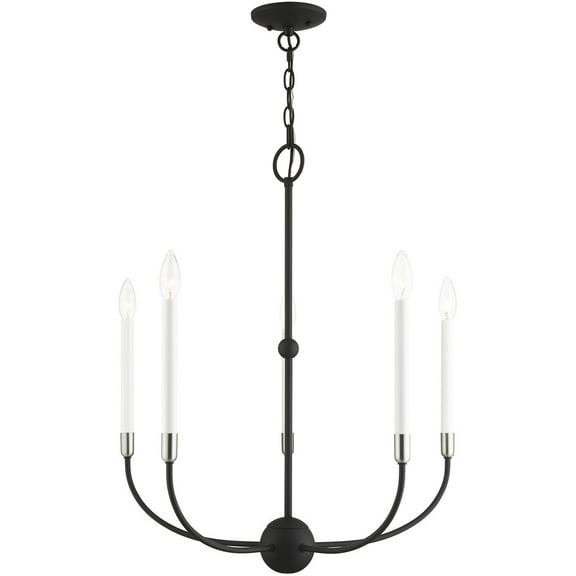 5 Light Black Chandelier with Steel base material