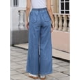 thumbnail image 3 of DARING DIVA Women's Wide Leg Jeans Casual Loose Fit Denim Pants X-Small Blue, 3 of 6
