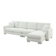 thumbnail image 3 of Sectional Couches for Living Room, 119" L-Shaped Couch Convertible Sectional Sofa with 2 Throw Pillows and Chaise Lounge, 4-Seat Small Sectional Couch for Small Space, Apartments, Studio, Office,White, 3 of 9