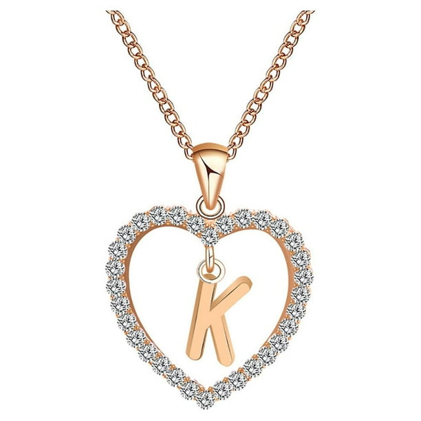 Collar para mujer, joyería para mujer, joyería de moda para mujer, regalo para mujer, 26 letras en inglés, nombre, cadena, colgante, collar, joyería, pulsera, collar
