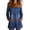 F-60Blue, variant on ZHOGXU Women's Summer Romper Long Sleeve Off Shoulder Button Front Comfortable Stylish Jumpsuits With Pockets For Casual Daily Wear,Blue,L