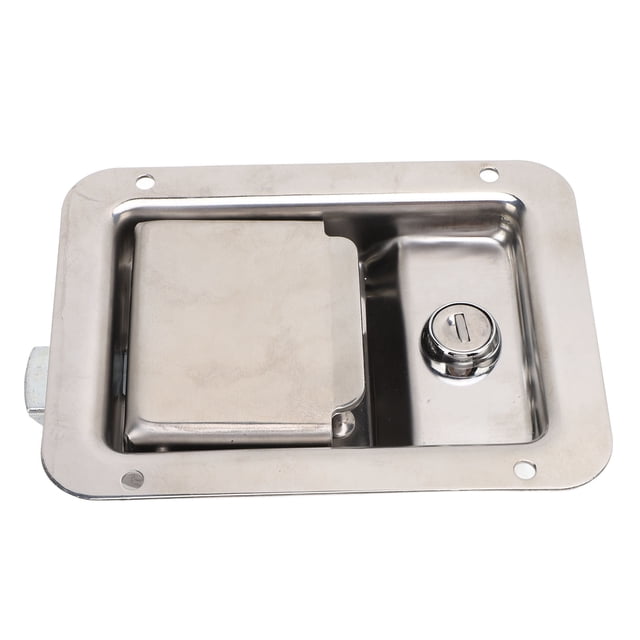 Cerradura De Paleta Para Caja De Herramientas Para RV, Pestillo Para Caja De Herramientas De Montaje Empotrado De 5,5x4,3 Pulgadas, Espejo Inoxidable Pulido Con Junta De Llaves