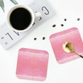 thumbnail image 5 of Kll Square Drink Coasters Set Of 4,Pu Leather Absorbent Coasters Set Decorative Coffee Cup Coasters Housewarming Gift For Home Decor-Sparkly Pink Glitter, 5 of 9