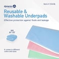 thumbnail image 6 of Dynarex DynaCare Incontinence Bed Pads, Reusable Washable Underpads, 34" x 52", Blue, 3 Count, 6 of 7