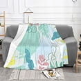 thumbnail image 2 of Green Watercolor Leaves Throw Blanket, Super Soft Anti-Pilling Flannel Bed Blankets, 40"x30", 2 of 8