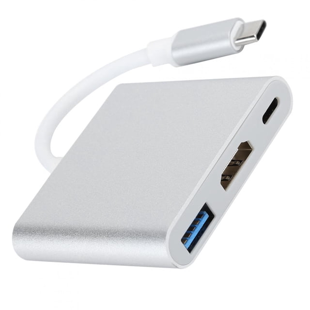 PD+ DATOS+ USB 3.1-C Adaptador Hub, Hub Tipo C, USB Digital de Alto Rendimiento USB 3.1 A 4K Para OS X, Tabletas,